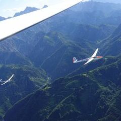 Flugwegposition um 14:54:32: Aufgenommen in der Nähe von Gemeinde St. Martin am Tennengebirge, Österreich in 2870 Meter